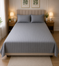 Premium Plain Striped Bedsheet Set