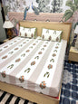 Block Prints Pure Cotton Printed Fitted Bedsheet Set with 2 Pillow Covers