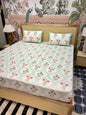 Block Prints Pure Cotton Printed Fitted Bedsheet Set with 2 Pillow Covers