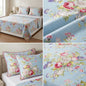 British Rose Bedsheet with Quilted Pillow Covers – Super King Size