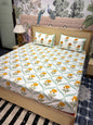 Block Prints Pure Cotton Printed Fitted Bedsheet Set with 2 Pillow Covers