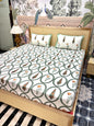 Block Prints Pure Cotton Printed Fitted Bedsheet Set with 2 Pillow Covers