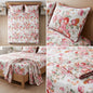 British Rose Bedsheet with Quilted Pillow Covers – Super King Size